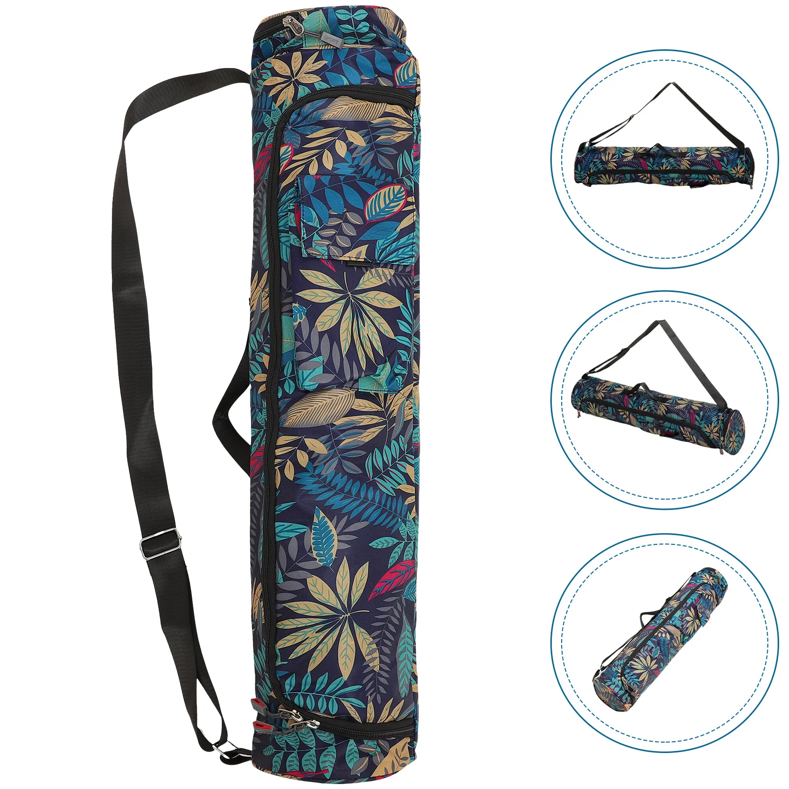 

Yoga Mat Storage Bag National Style Cylinder Sports Fitness Carry Oxford Cloth Outdoor Waterproof