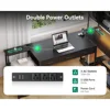 79 inch L Shaped Desk with File Drawers, Reversible L Shaped Gaming Desk with Power Outlets & LED Lights, Computer Desk wit 6