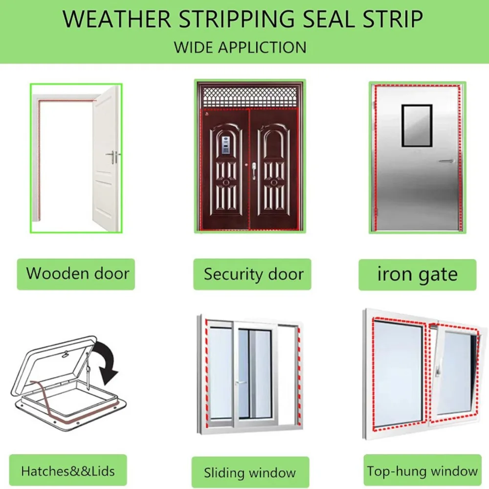 Universal Soundproof Weatherproof Sealing Strip - Self-Adhesive Rubber Seal