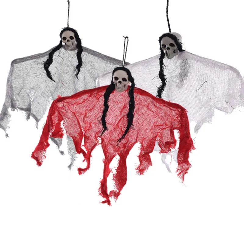 

Hanging Skull Ghost Pendant For Home Bar Haunted House Scary Props Horror Halloween Holiday Party Indoor Outdoor Decorations