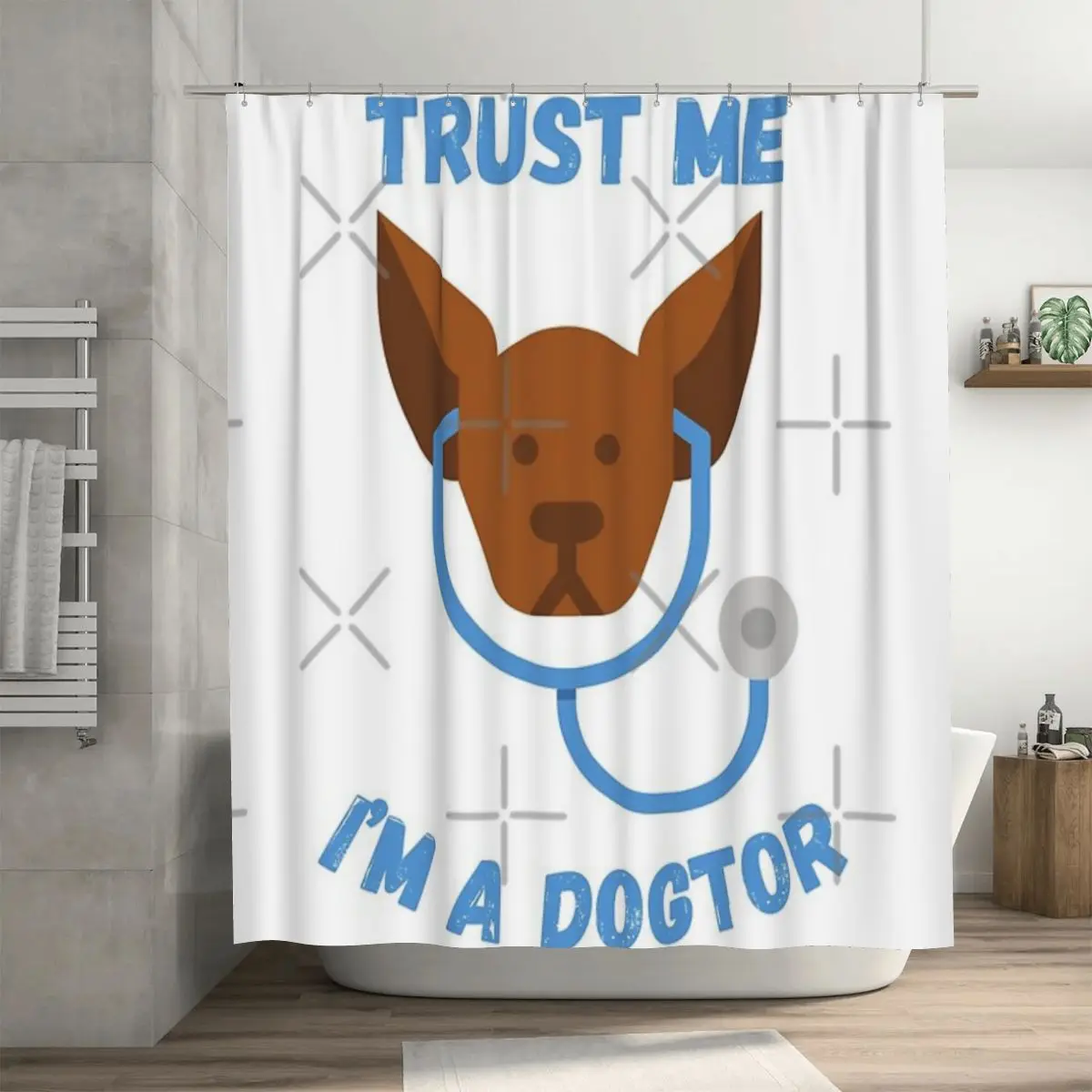 

I'm A Dogtor душевая занавеска 72x72in с крючками DIY шаблон подарок любимому