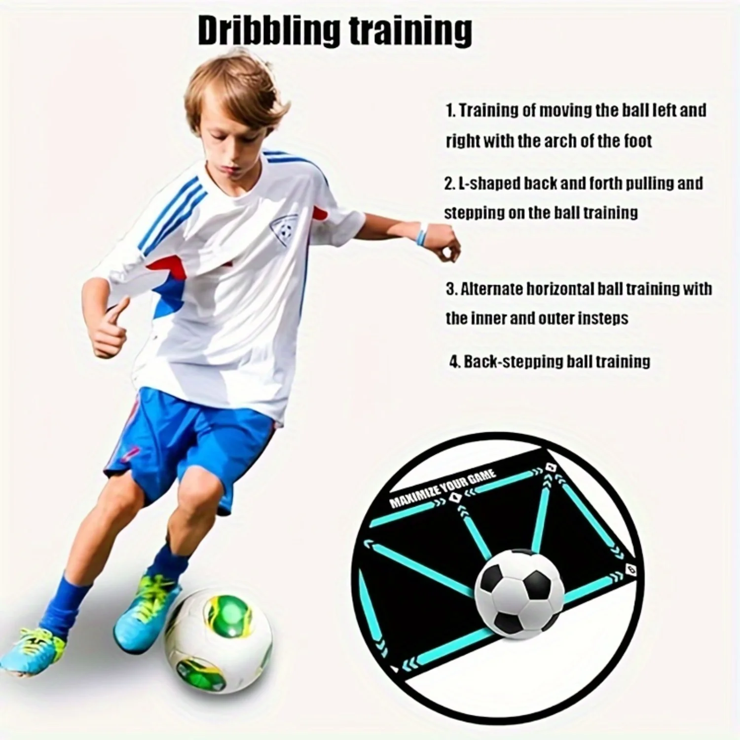 Football Footstep Training Mat Soccer Training Mat Silent Anti-skid Shock Absorption Enhance Skills
