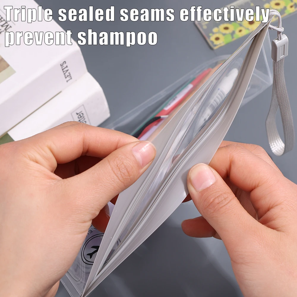 1/4Pcs Clear TSA Approved Toiletry Bag Portable Travel Essentials Flight Make Up Liquid Leakproof Resealable EVA Cosmetic Bags 4