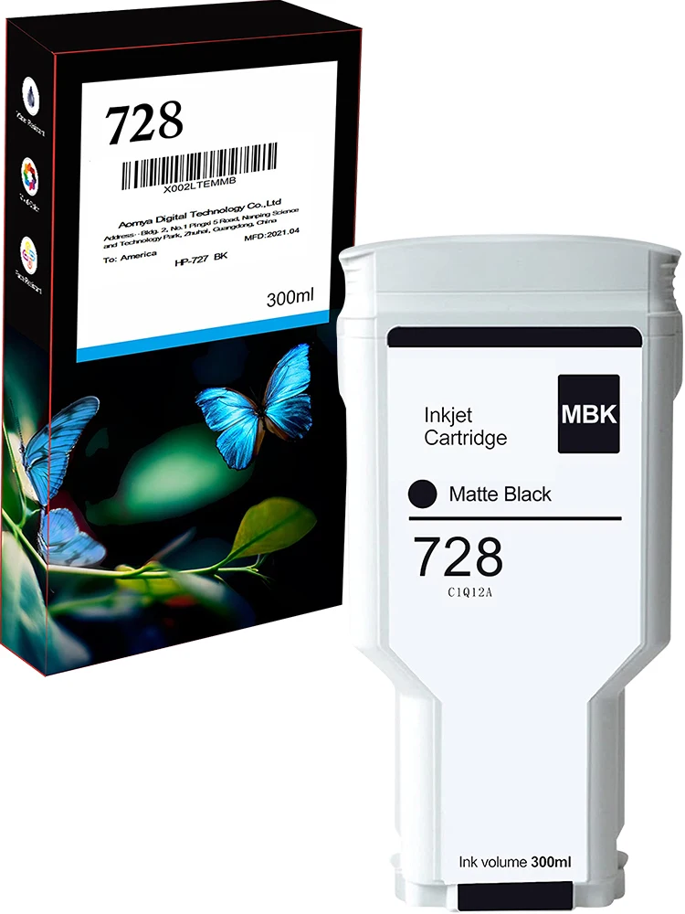 Aomya-terno de Cartucho de Tinta para Impressora Jato de Tinta hp Designjet T730 e T830 Tinta Completa e Chip 300ml Mbk c m y 728xl - Imagem 5