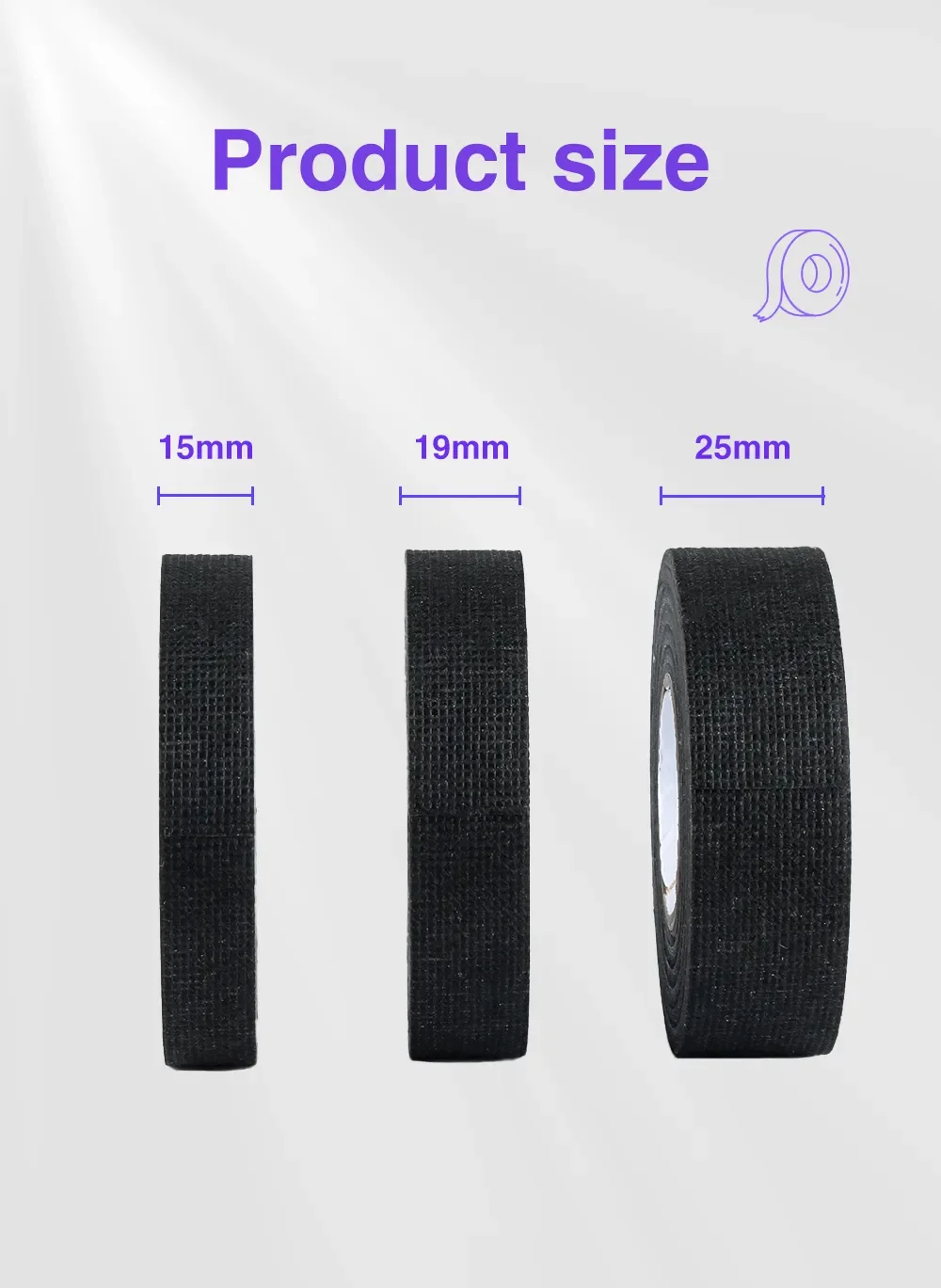 Heat-resistant Adhesive Cloth Fabric Tape For Automotive Cable Tape Harness Wiring Loom Electrical Heat Tape 9/15/19/25/32MM