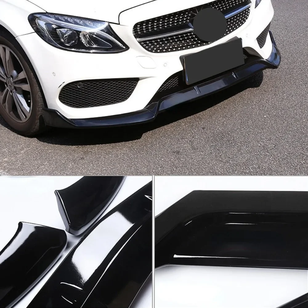 메르세데스 벤츠 C 클래스 W205 C205 2015-2021 프론트 범퍼 립 바디 키트 스포일러 스플리터 디퓨저 C200 C250 C260 C300 C400 C4