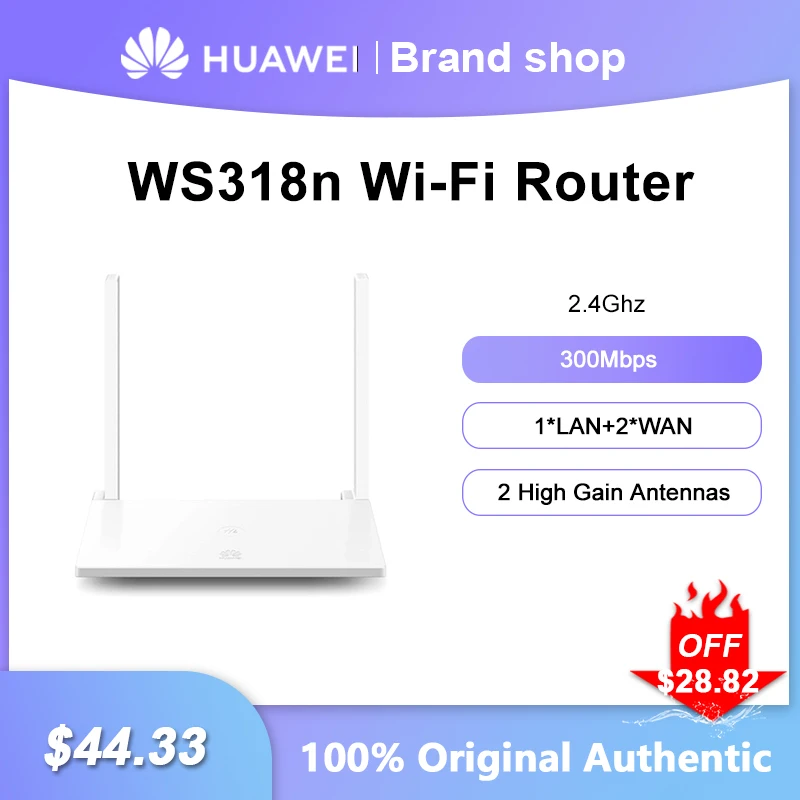 

Original HUAWEI WS318n Wifi Repeater 2.4Ghz 300Mbps Wireless Router Signal Repeater With 2 High Gain Antennas For Office Home