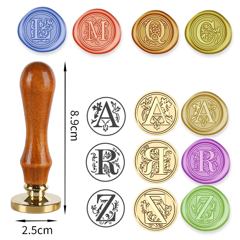 Wax Seal Stamp Copper Head Curlicue 26 Letters DIY Scrapbooking Vintage Wax Sealing Invitation/envelop Gift wax seal stamp