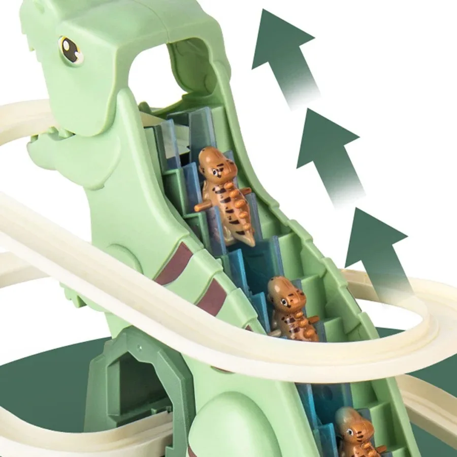 Dinosaur climbing slide music toy with 3 dinosaurs, puzzle fun electric slide toy car, Halloween boy and girl Christmas gift 3