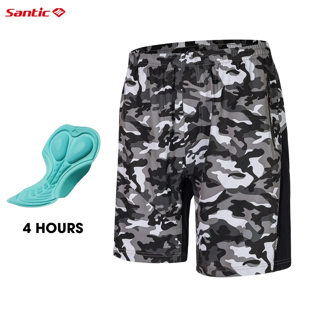 Santic Men’s Cycling Shorts With Removable Cushion Outdoor Mtb Bike Casual Sports Running Shorts