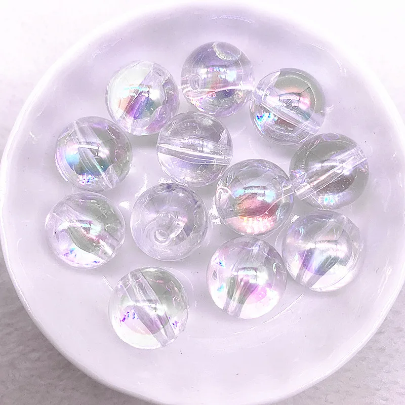 Acrylic Beads 4-14mm AB Colour Round Loose Spacer For Jewelry Making DIY Clothing Accessories