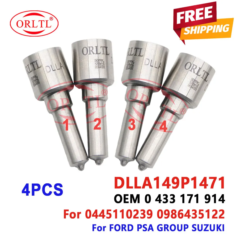 メイ, 4 PCS DLLA149P1471 0 433 171 914 Diesel Nozzle DLLA 149 P 1471 Fog