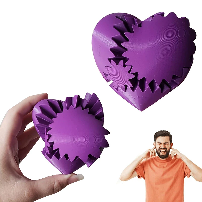 3D Printed Heart Gear Ball Spin Ball Gear Sphere Fidget Toy Activity Desktop Toy Work Travel Stress Relief Fidget Gift