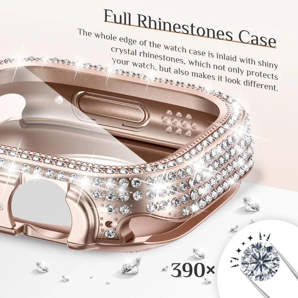 Elegant Diamond Bling Apple Watch Bumper with Screen Protector