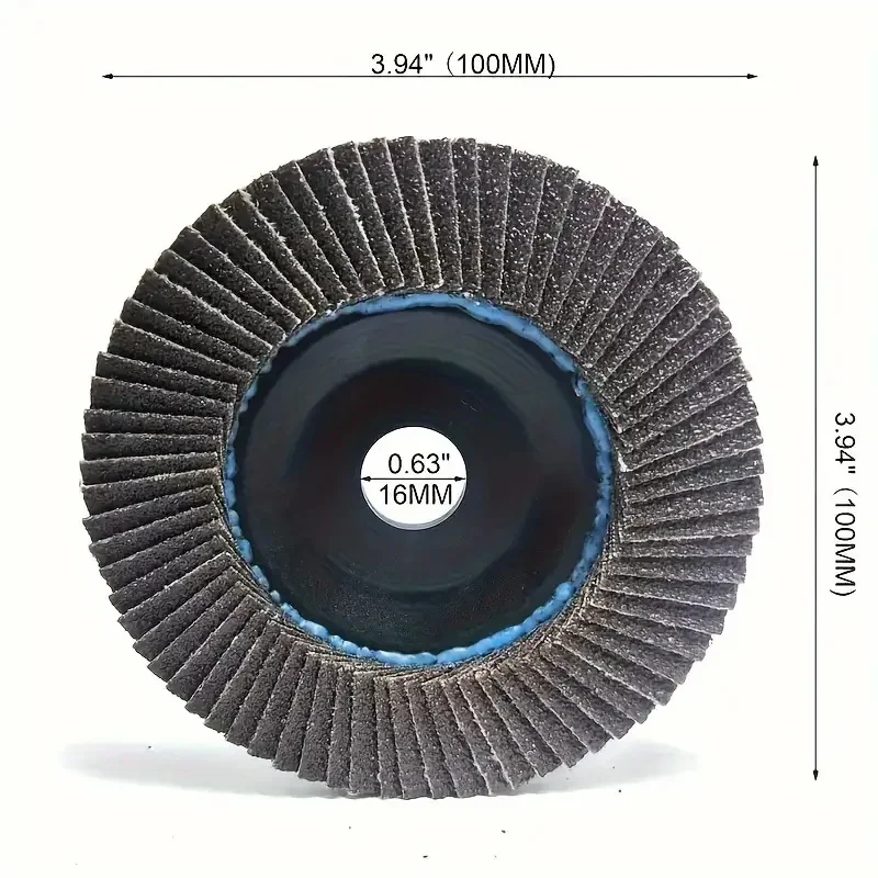 1pc/5pcs 4 Inches Black Sand Flap Discs Grinding Discs 4 Assorted Sanding Grinding Wheels, Aluminum Oxide Abrasives Grinder Disc