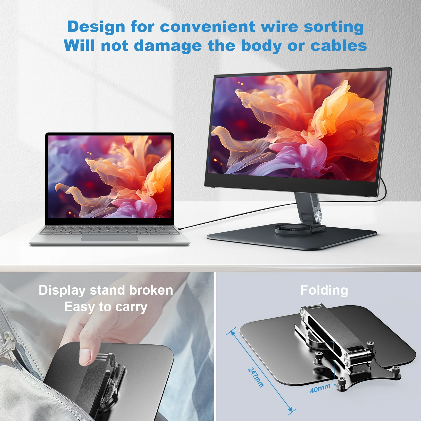 Monitor Stand Support Aluminum Alloy Desktop 360 VESA 75x75mm Suitable thumbnail 9
