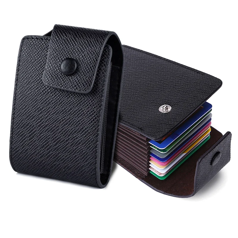 

Unisex Retro Hasp Card Holder Case Purse Accordion Style Women Men PU Leather ID Credit Cards Organizer Wallet Bag For 9 Slots