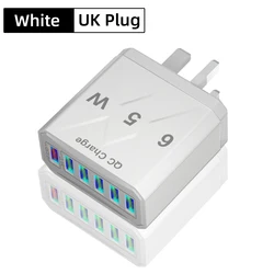 Vumpach 6-Port USB Spina Coreana Adattatore Caricatore QC 3.0 Veloce