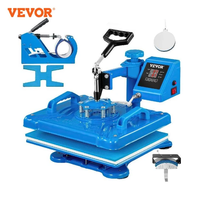 VEVOR Pressa a Caldo 5 in 1, 12 X 15 Pollici Potenza 1250 W Pressa a