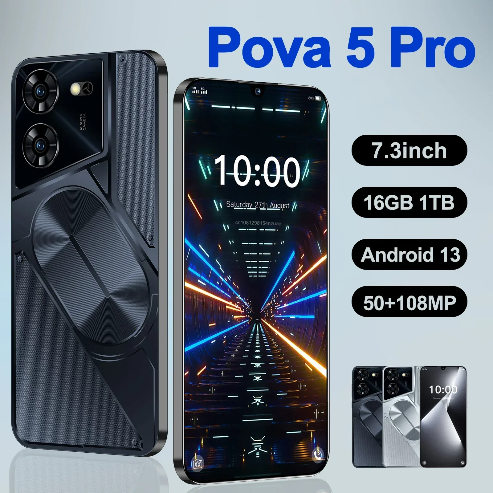 

New Original Pova 5 Pro Smartphone Global Version Dimensity 9300 16G+1TB 6800mAh 4G/5G Cellphone Android Mobile Phone NFC 스마트폰