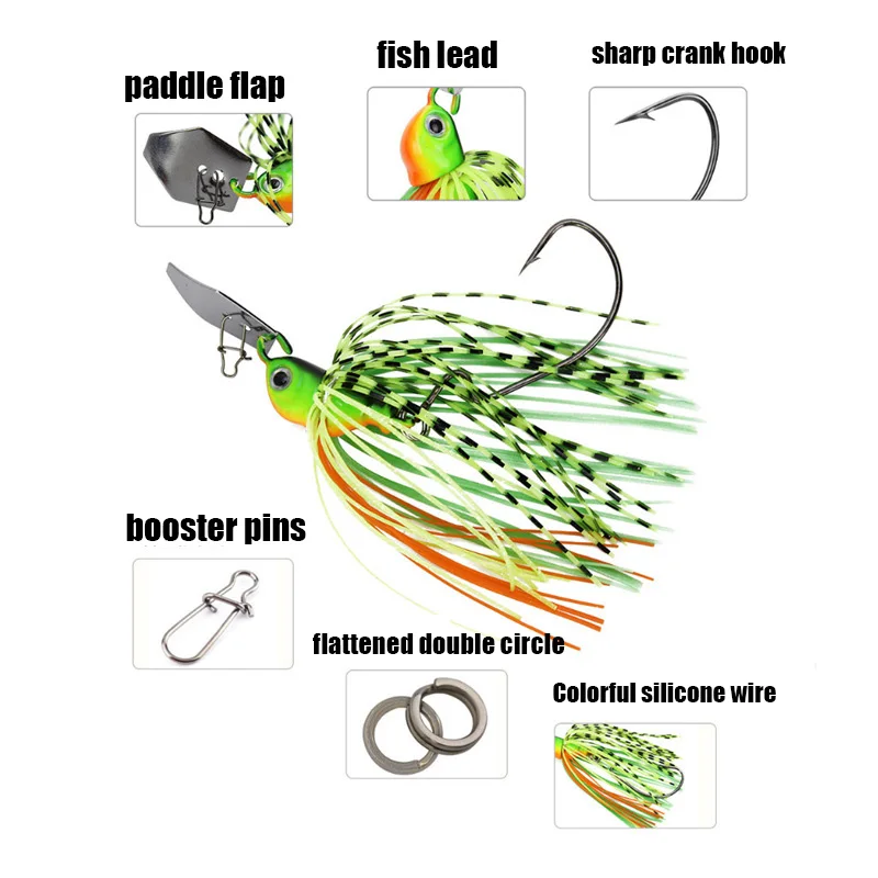 13.5G Spinner Bait Bass Jig Chatter Bait Fishing Lure Chatterbait Fishing  Kit Wobblers for Bass Fishing Tackle Fishing Spoon
