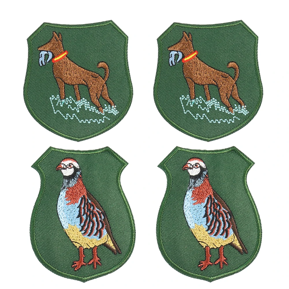 

2Pcs Animal Peace Pigeon Applique Hunting Dog Embroidery Ironing Sewing Patch DIY Badge Sewing Accessories Patchwork Fabric