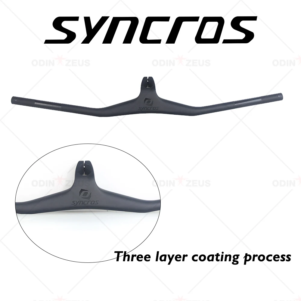 

Syncros Full Carbon Fiber MTB Bicycle Handlebar + Stem Mountain Bike Integrated Handlebar 740mm*70/80/90/100/110mm -17 Degree