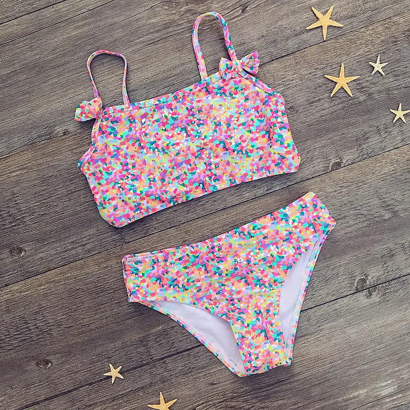 Girls' floral print bikini - Material detail