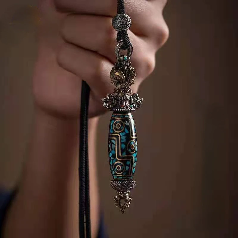 Demon Subduing Vajra Pestle Pendant Rotatable Cylinder Bar Pendant for Men Women Amulet Good Lucky Jewelry Accessories