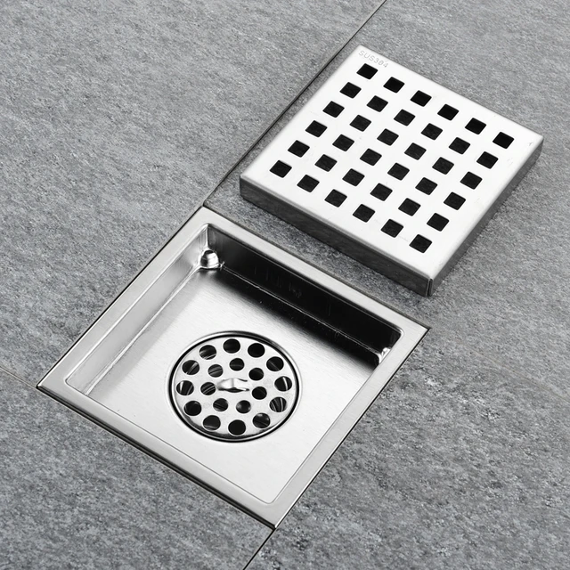 Thick Stainless Steel Anti-odor Square Floor Drain Waste Drain Cover Hotel Bathroom  Shower Drain 10