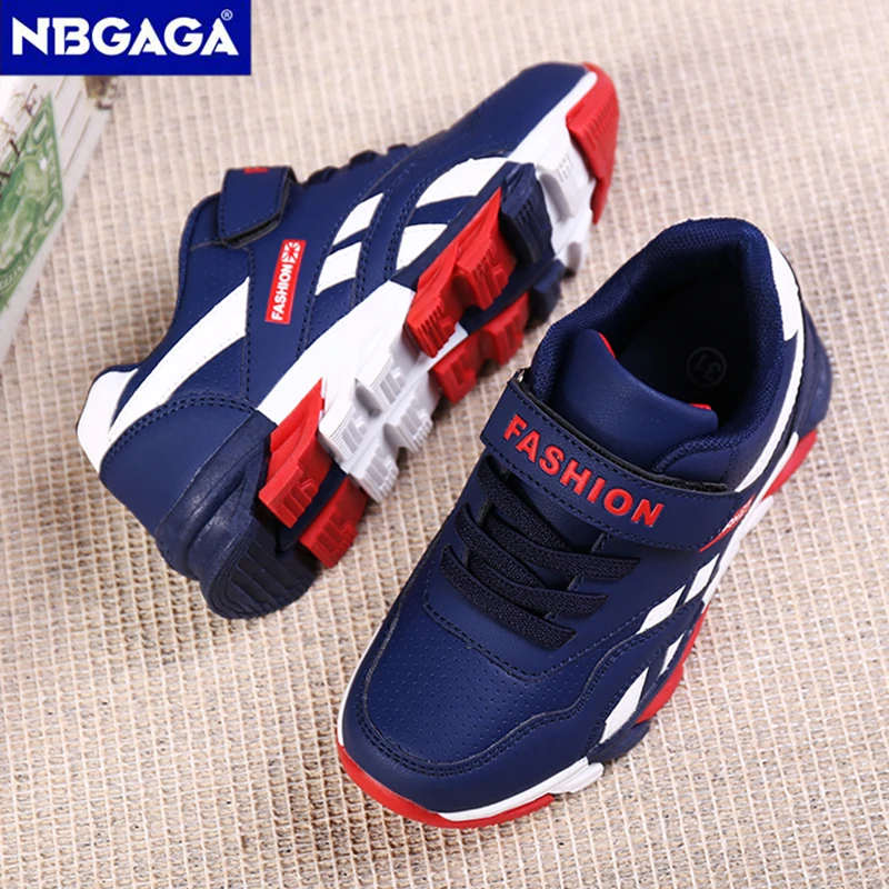 Children's Lightweight Leather Comfort Sneakers for Outdoor Sports and Walking