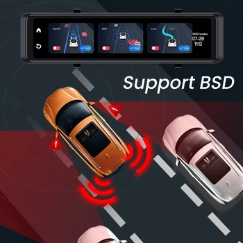 4K Dash cam 4G LTE Car Camera 11.26 Inch Car Dvr Rear View Mirror With GPS WIFI ADAS+BSD Video Recorder Fleet Management Monitor 4
