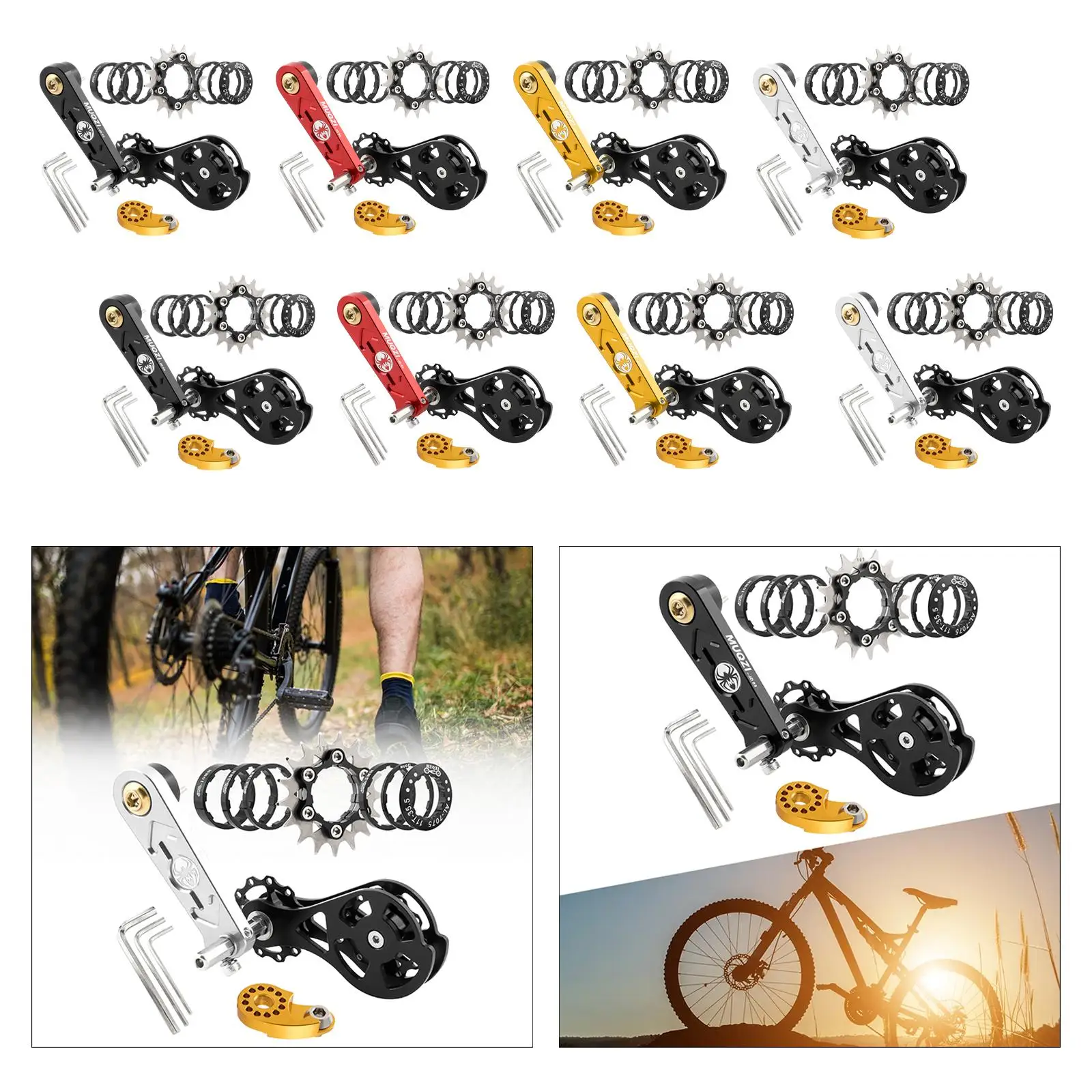 Mountain Bike Single Speed Conversion Kit Chain Tensioners Portable Bicycle Replacement Speed Converter Single Speed Cassette