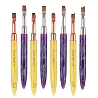 Pinceau à gel ovale et plat pour nail art UV, 1 pièce, design professionnel, pour salon, maison, manucure DIY 6