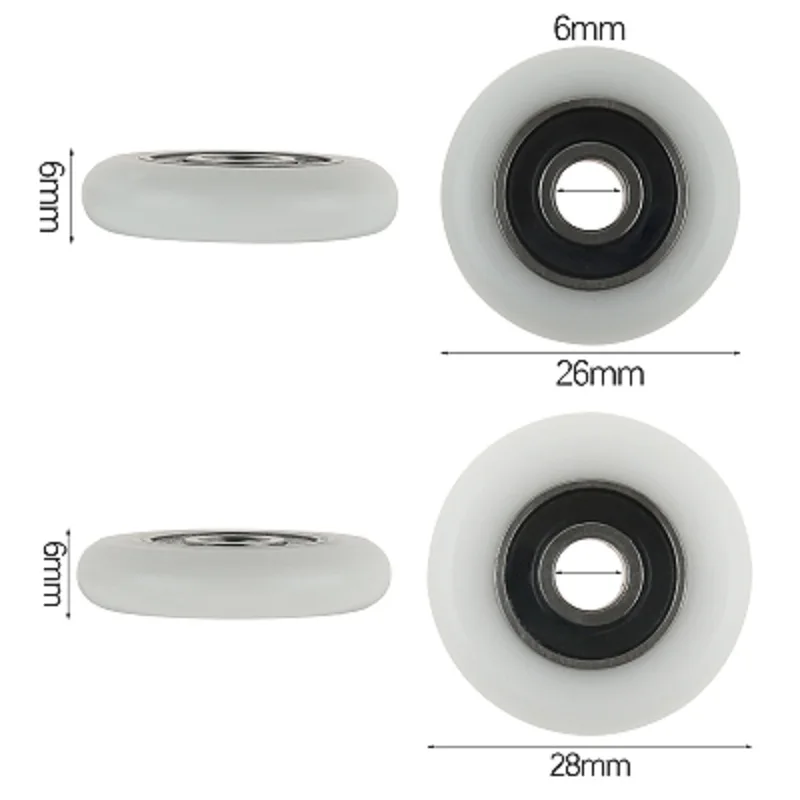 Bath Cabinet Slide Door Wheel Wardrobe Shower Room Bearing Roller Wheel Replacement Bathroom Door Accessories 8Pcs shower door rollers,sliding door roller,shower room pulley,shower room rollers