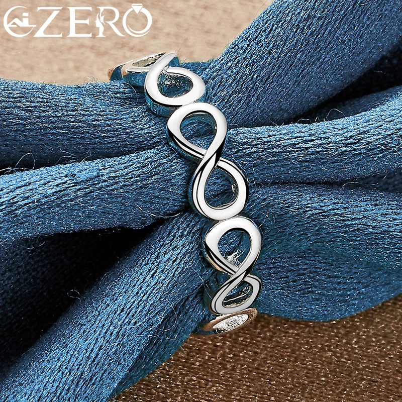 925 Sterling Silver Full 8-Shaped Ring For Women Wedding Rings Engagement Band Fashion Party Charms Jewelry Lovers Gifts silver ring wedding rings silver rings