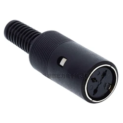 Durable Multi-Pin Chassis Mount MIDI Socket DIN Connector with Plastic Handle (3pin female)