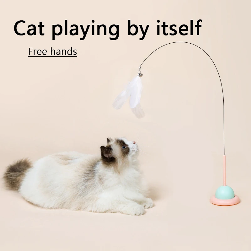 UFO Feather Cat Toy Interactive Funny Alien with Bell Suction Cup Cat Stick  Toy for Kitten Playing Teaser Wand Toy Cat Supplies - AliExpress