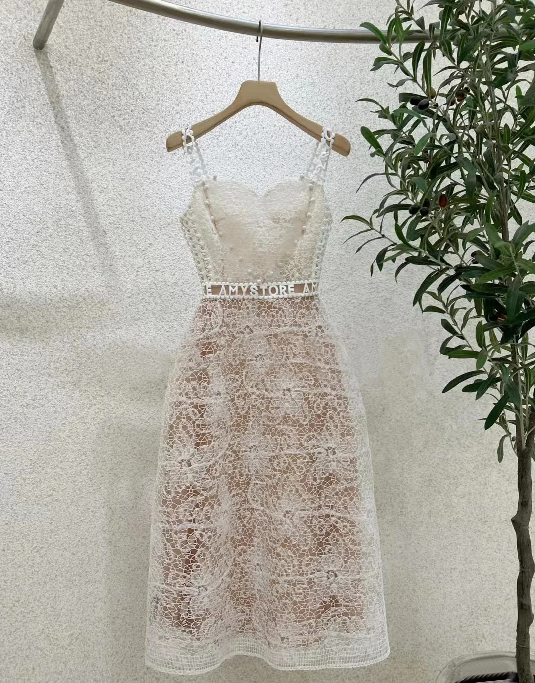 

JAMERARY Flower Embroidery Letter Lace Prom Evening Dress Women Summer Straps A Line Midi Long Sundress Party