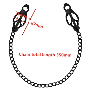 Metal Nipple Clamps Clips with Chain Clitoris Stimulator Steel Nipple Breast Clamps Slave Bondage torture Flirting Women Sex Toy 6