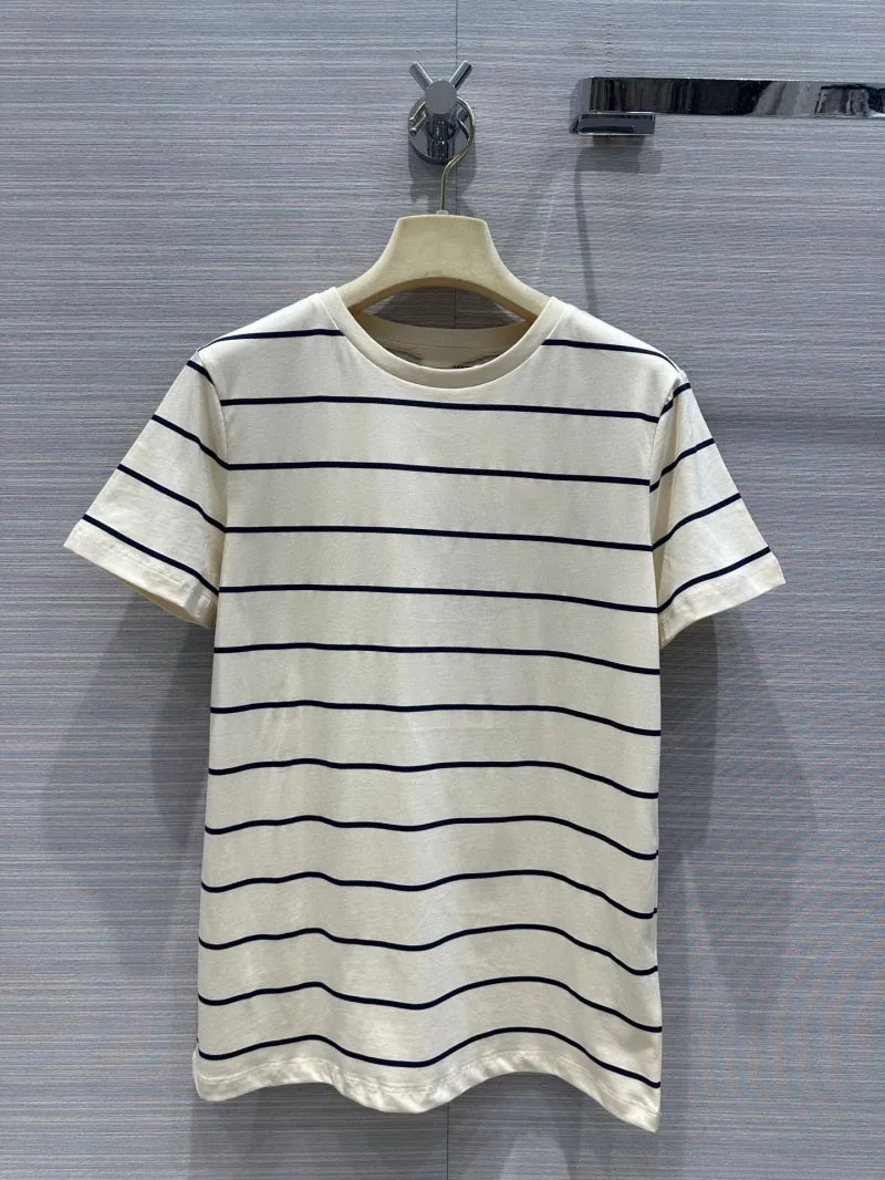 

Girls style women's T-shirt fashionable, simple, loose, casual, sweet, age reducing striped pullover short sleeved top