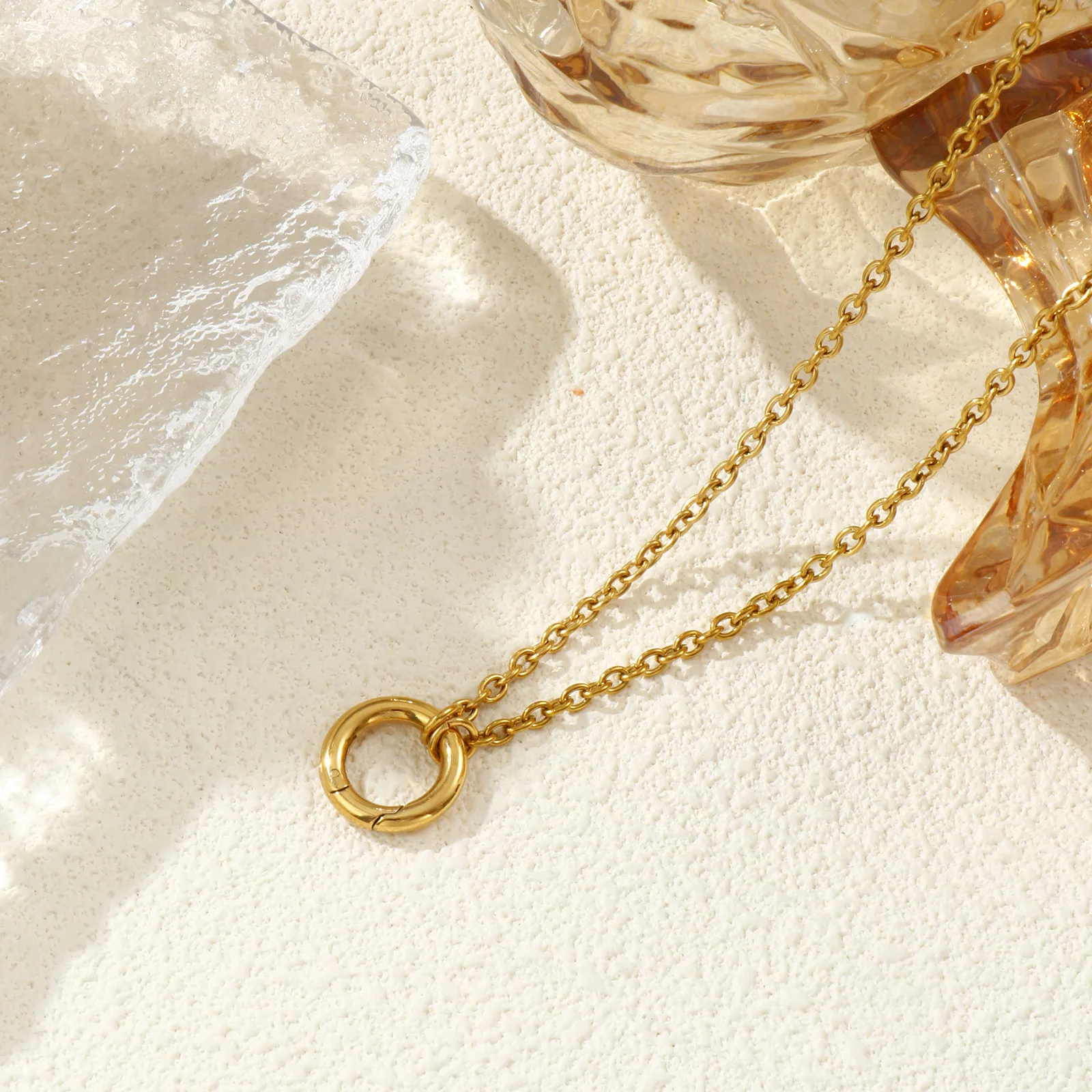 1 Stück Halskette 18K Vergoldet 304 Edelstahl Mit Federringverschluss Für Frauen Geschenk – Detail 4