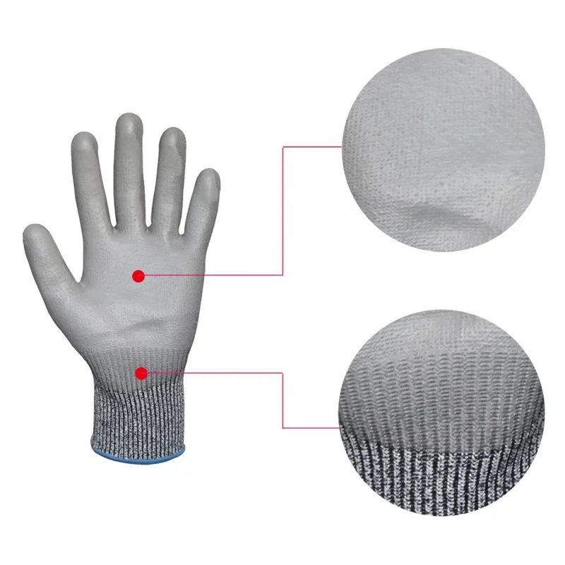 1Pairs Knitted Safety Work Glove Construction Security Garden Rubber Industrial Working Gloves