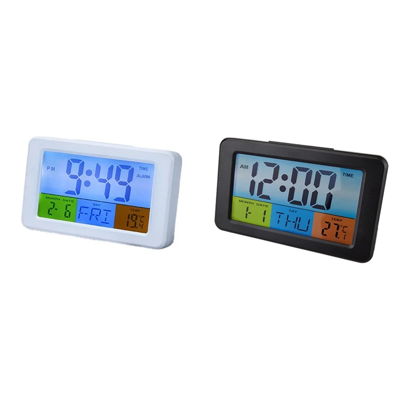 LCD Color Electronic Alarm Clock Multi Function Temperature Countdown