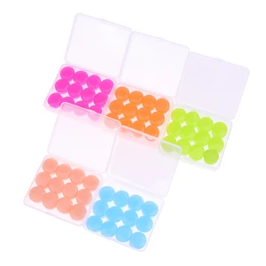12pcs Silicone Ear Plug Reusable Silicone Wax Earplugs Swimming Moldable Earplugs Noise Reduction Cancelling Sleeping Protection
