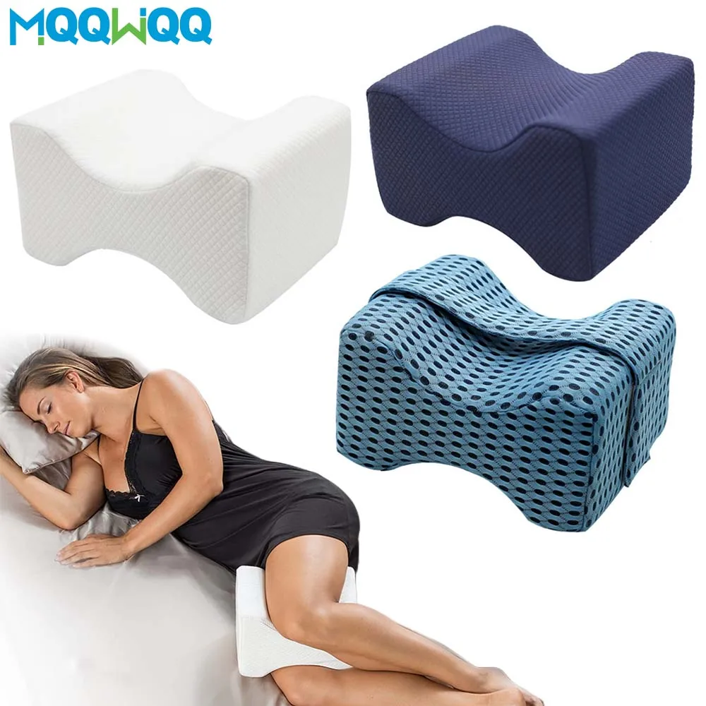 Memory Foam Knee Pillow For Side Sleepers Hip Back Pain Relief