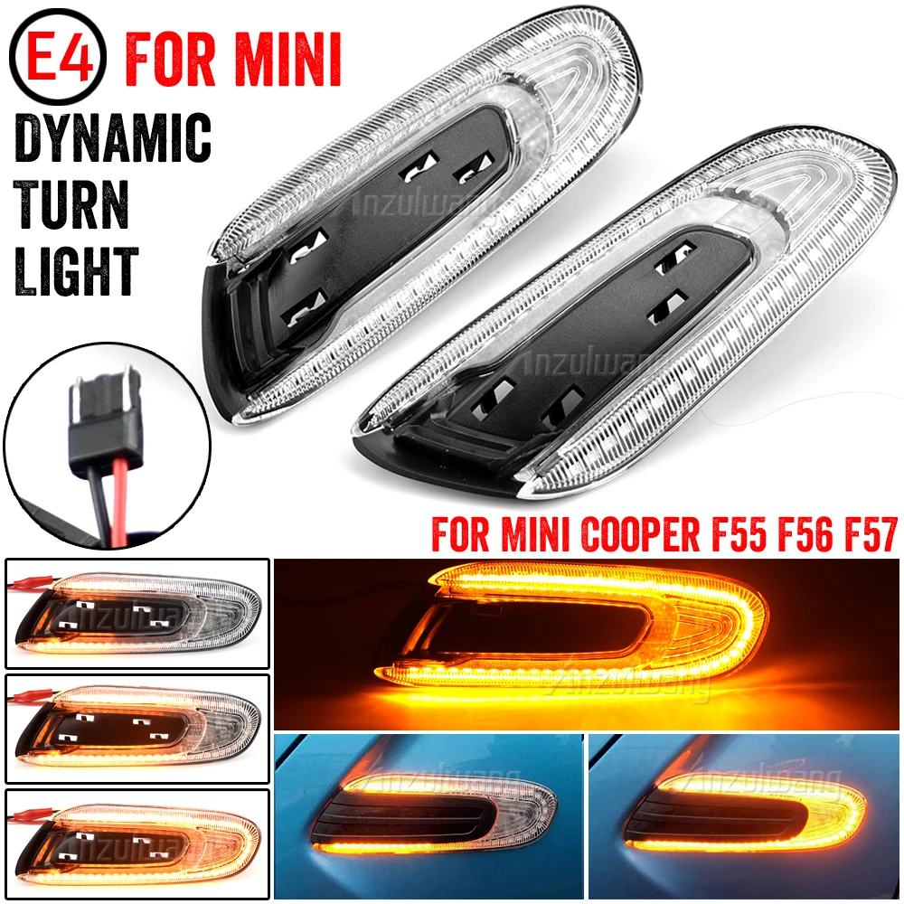 1Pair For BMW MINI COOPER F55 F56 F57 Dynamic LED Side Marker Turn