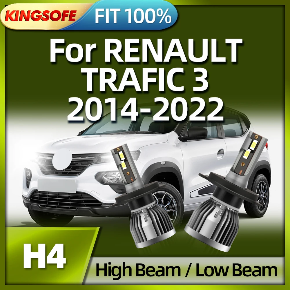 Pack 2 ampoules phares à LED H4 double intensité pour Renault Trafic 3