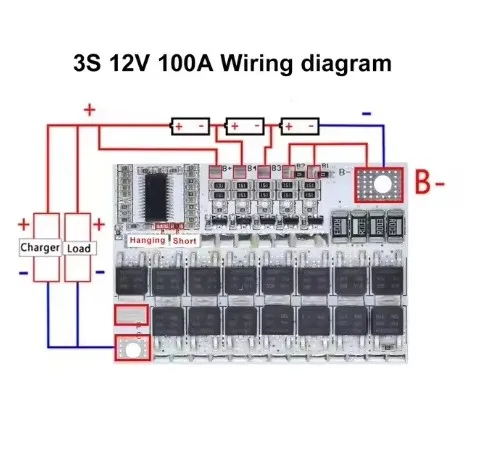 High-Performance Lithium Battery Protection Circuit Board with Balance Charging Capability (100A)