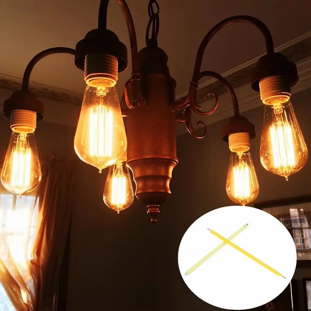 3V COB LED Ceramics Filament Edison Bulb Lamp Parts 10Pcs 19mm 29mm 39mm 54mm 68mm Edison Bulb Light Diodes Accessories Lighting